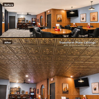 PAINTSDECOR PL07 Ancient gold PVC ceiling tile 4