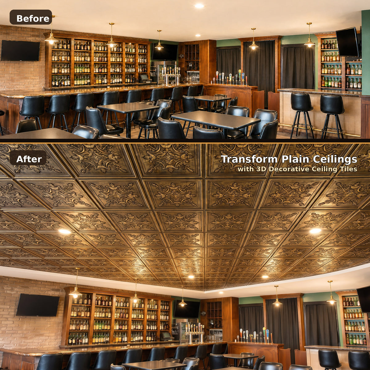 PAINTSDECOR PL07 Ancient gold PVC ceiling tile 5