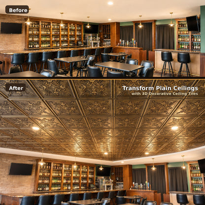 PAINTSDECOR PL07 Ancient gold PVC ceiling tile 5