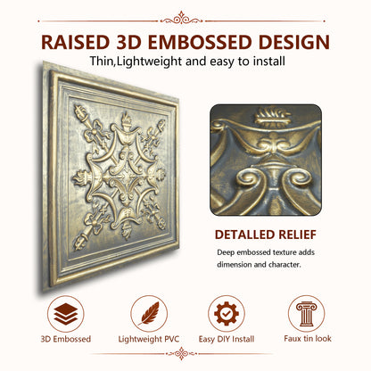 PAINTSDECOR PL07 Ancient gold PVC ceiling tile 6