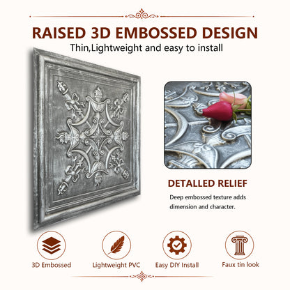 PAINTSDECOR PL07 Antique tin PVC ceiling tile 6