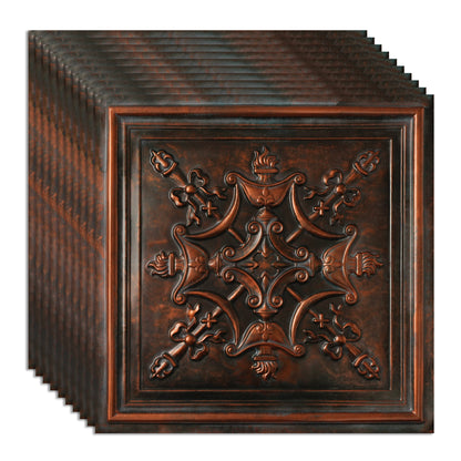 PAINTSDECOR PL07 Blackened Copper PVC ceiling tile 1