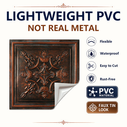 PAINTSDECOR PL07 Blackened Copper PVC ceiling tile 3