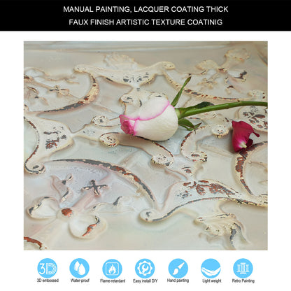 PAINTSDECOR PL07 Distress crack multicolor white PVC ceiling tile 9