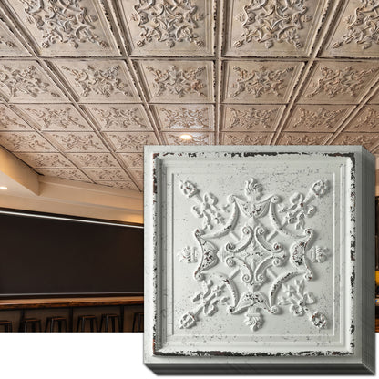 PAINTSDECOR PL07 Distress crack white black PVC ceiling tile 1