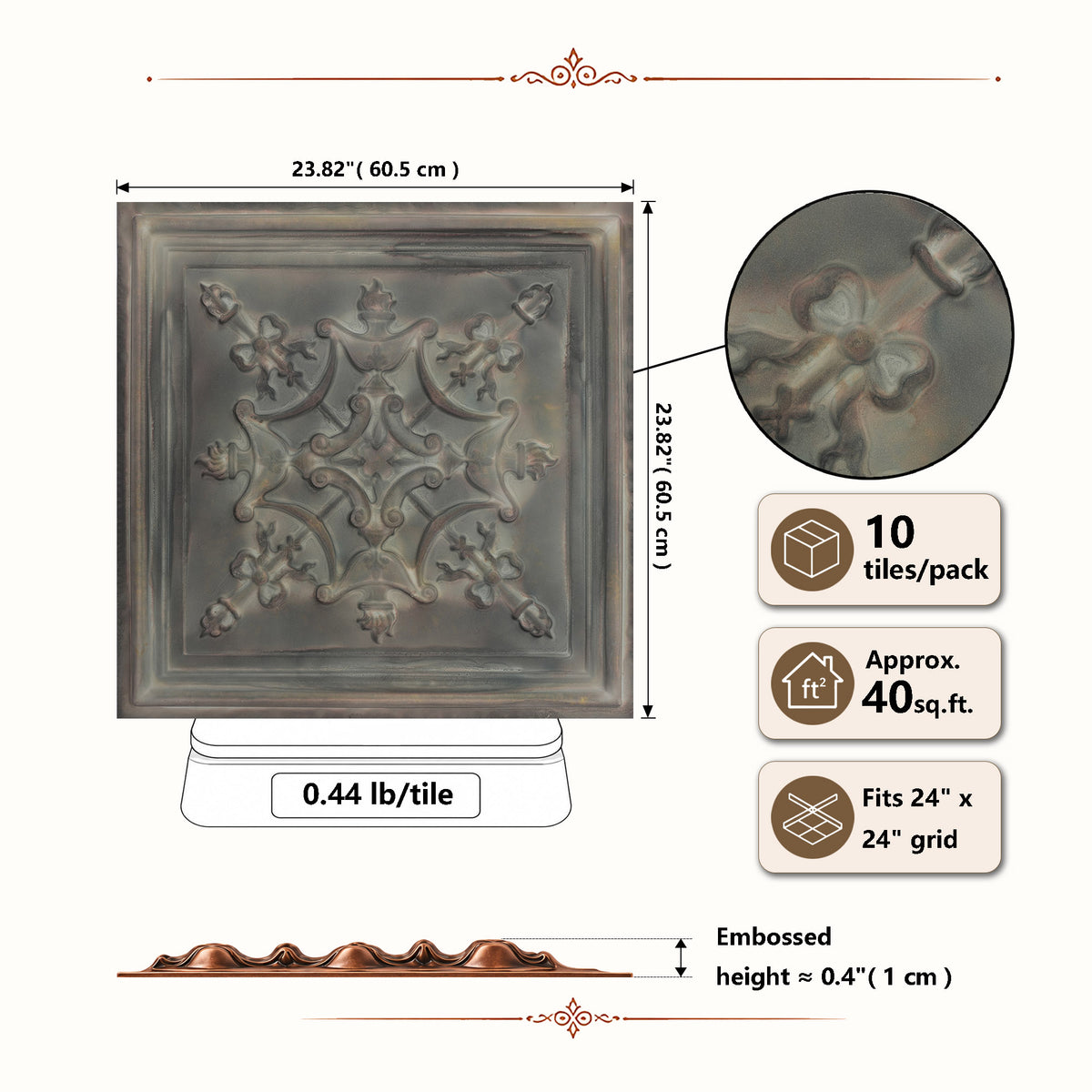 PAINTSDECOR PL07 Driftwood PVC ceiling tile 6