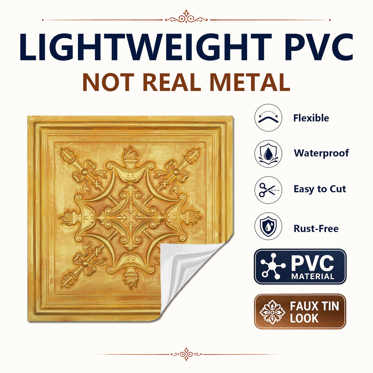 PAINTSDECOR PL07 Golden PVC ceiling tile 3