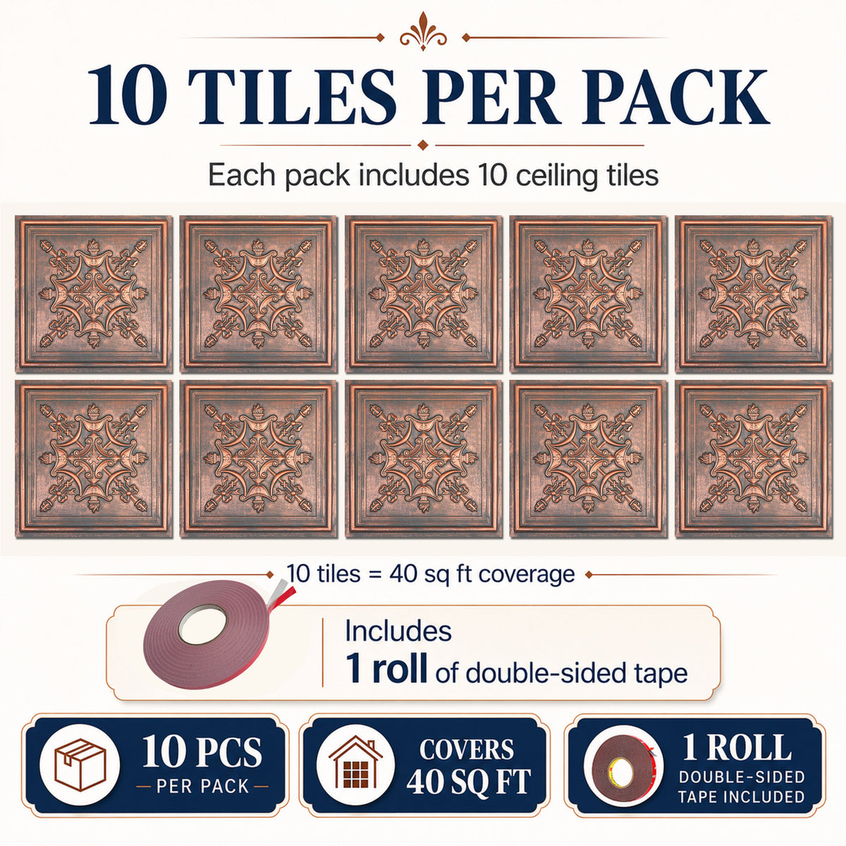 PAINTSDECOR PL07 Rustic copper PVC ceiling tile 2