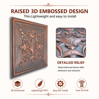 PAINTSDECOR PL07 Rustic copper PVC ceiling tile 5