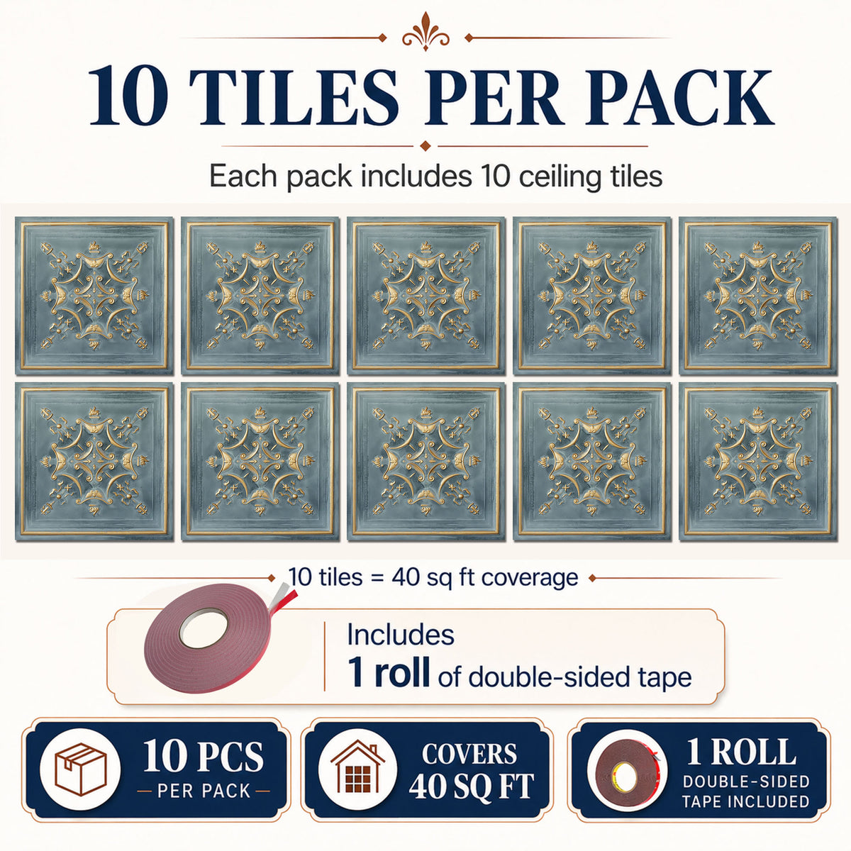 PAINTSDECOR PL07 Smoked gold PVC ceiling tile 2