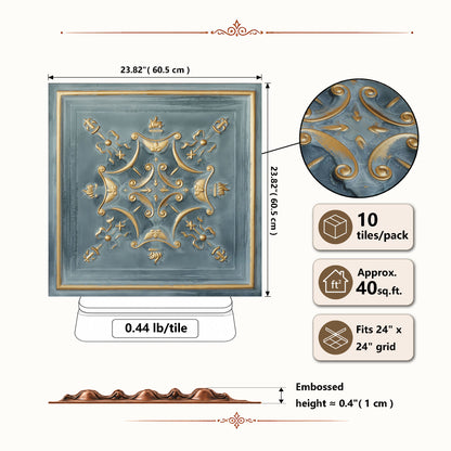 PAINTSDECOR PL07 Smoked gold PVC ceiling tile 5