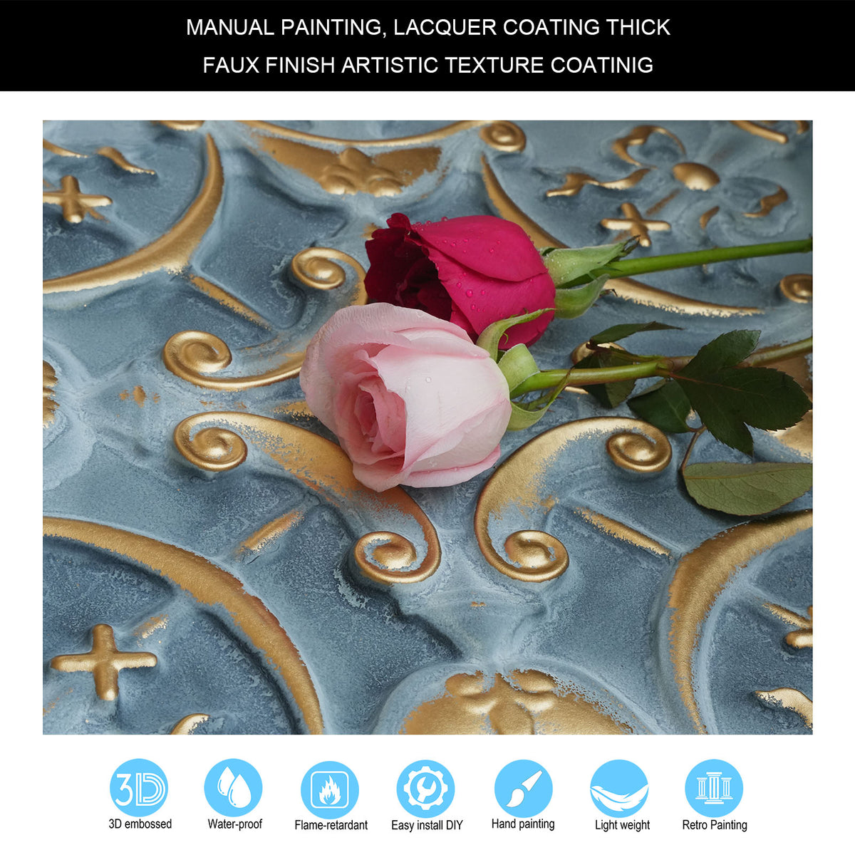 PAINTSDECOR PL07 Smoked gold PVC ceiling tile 6