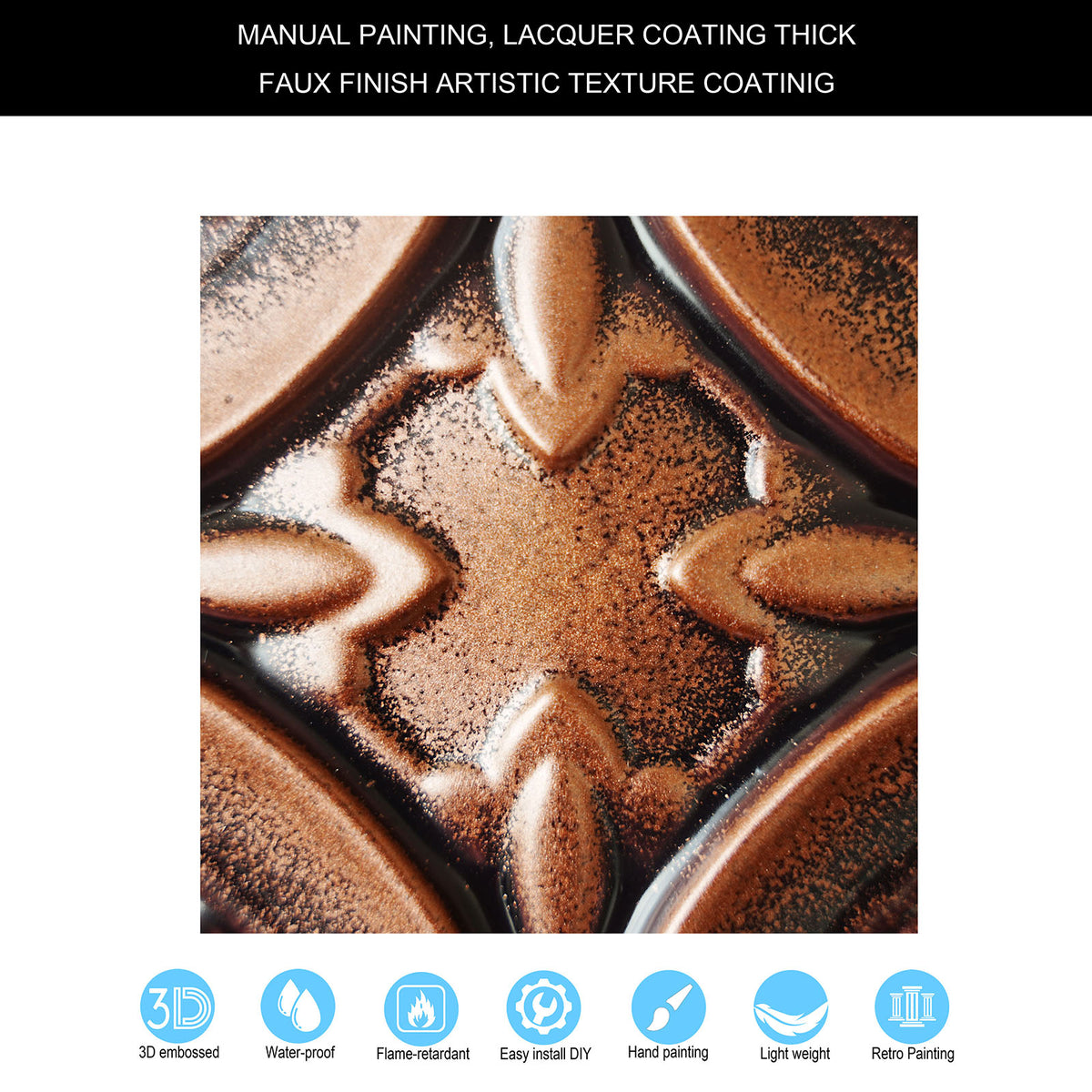 PAINTSDECOR PL07 Traditional copper PVC ceiling tile 2