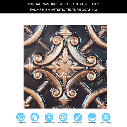 PAINTSDECOR PL07 Traditional copper PVC ceiling tile 3