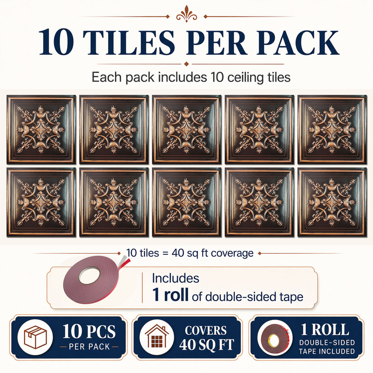 PAINTSDECOR PL07 Traditional copper PVC ceiling tile 4