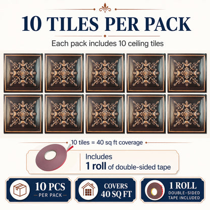 PAINTSDECOR PL07 Traditional copper PVC ceiling tile 4