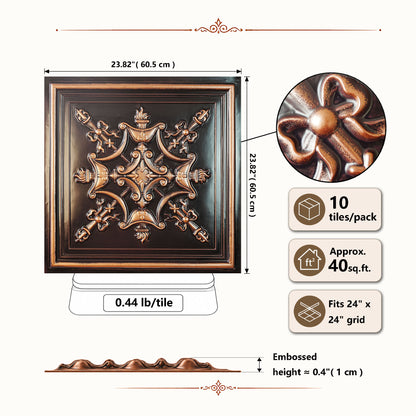 PAINTSDECOR PL07 Traditional copper PVC ceiling tile 7