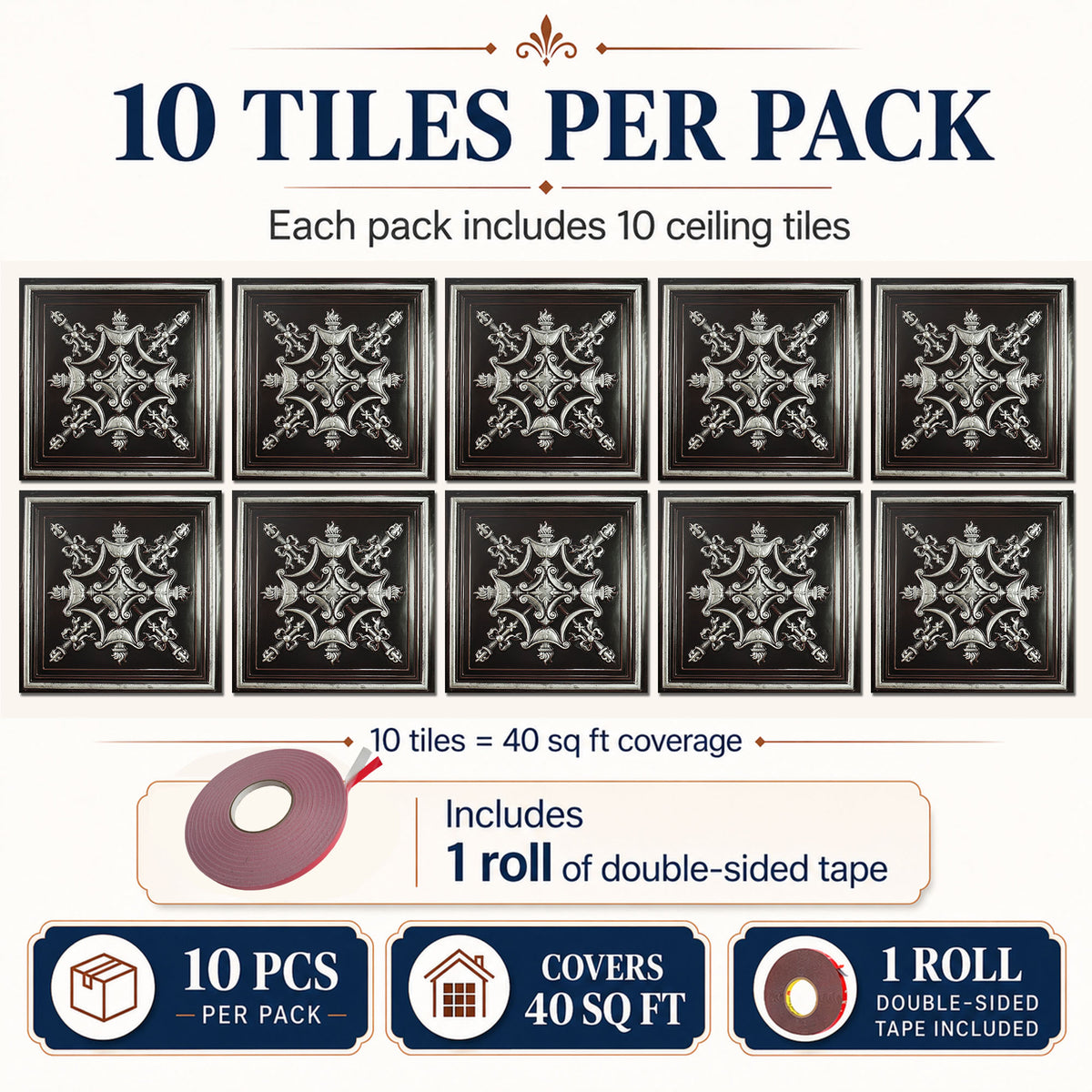PAINTSDECOR PL07 Traditional silver PVC ceiling tile 4