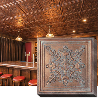 PAINTSDECOR PL07 Weathered copper PVC ceiling tile 1