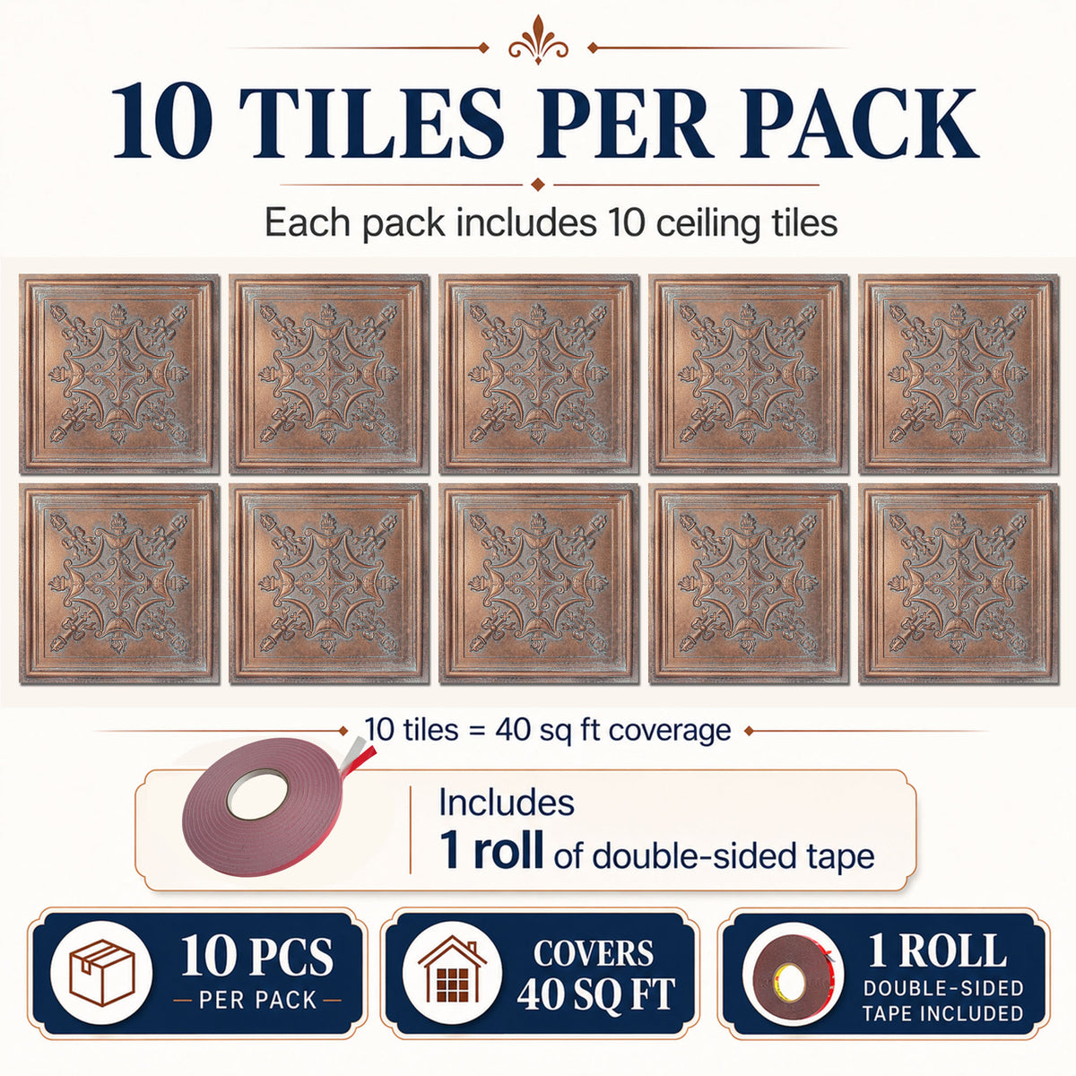 PAINTSDECOR PL07 Weathered copper PVC ceiling tile 2