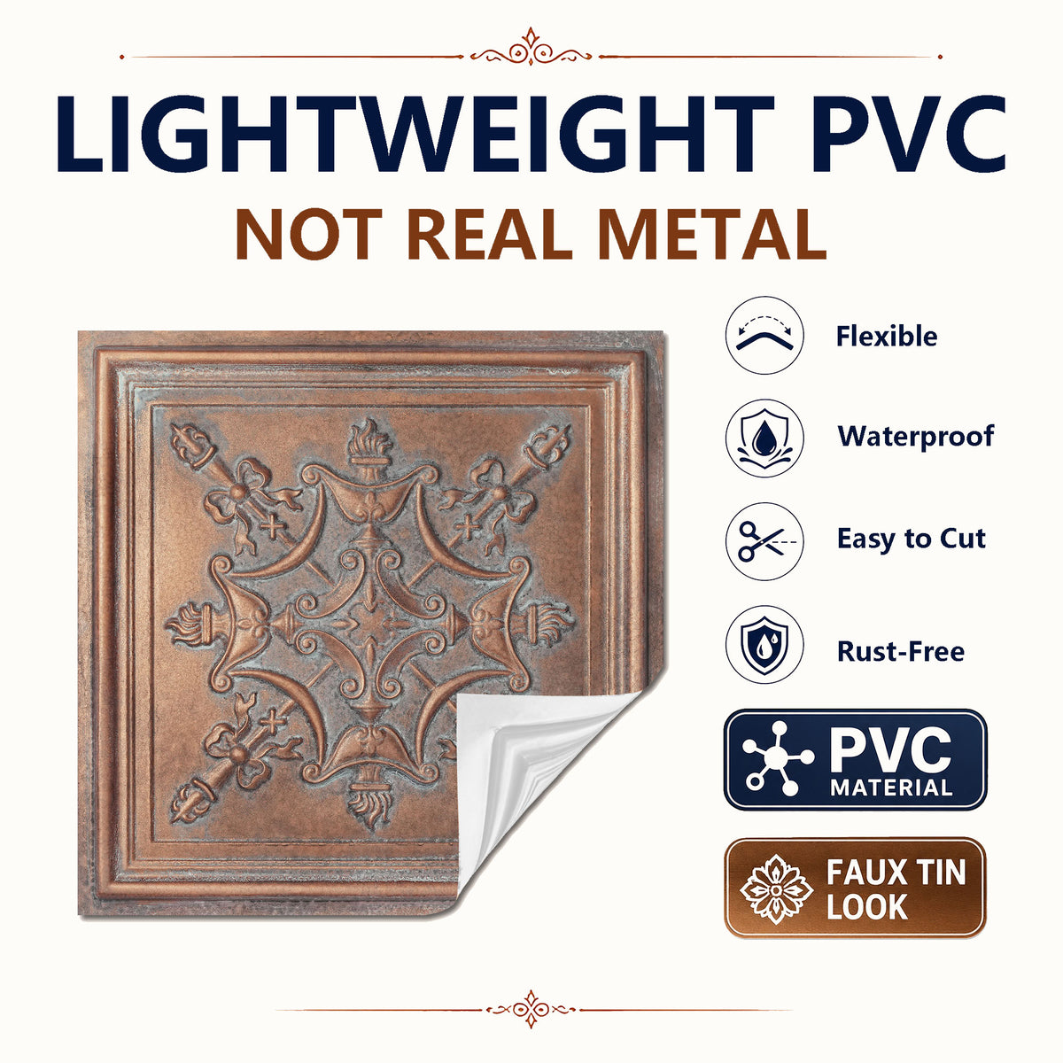 PAINTSDECOR PL07 Weathered copper PVC ceiling tile 3