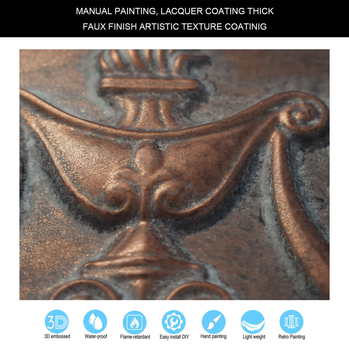 PAINTSDECOR PL07 Weathered copper PVC ceiling tile 6