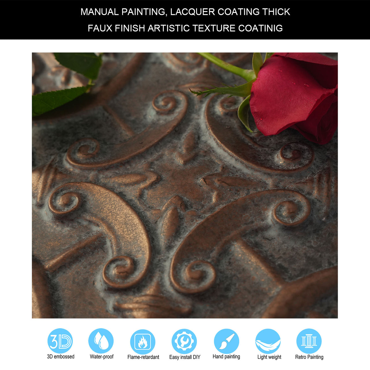 PAINTSDECOR PL07 Weathered copper PVC ceiling tile 7