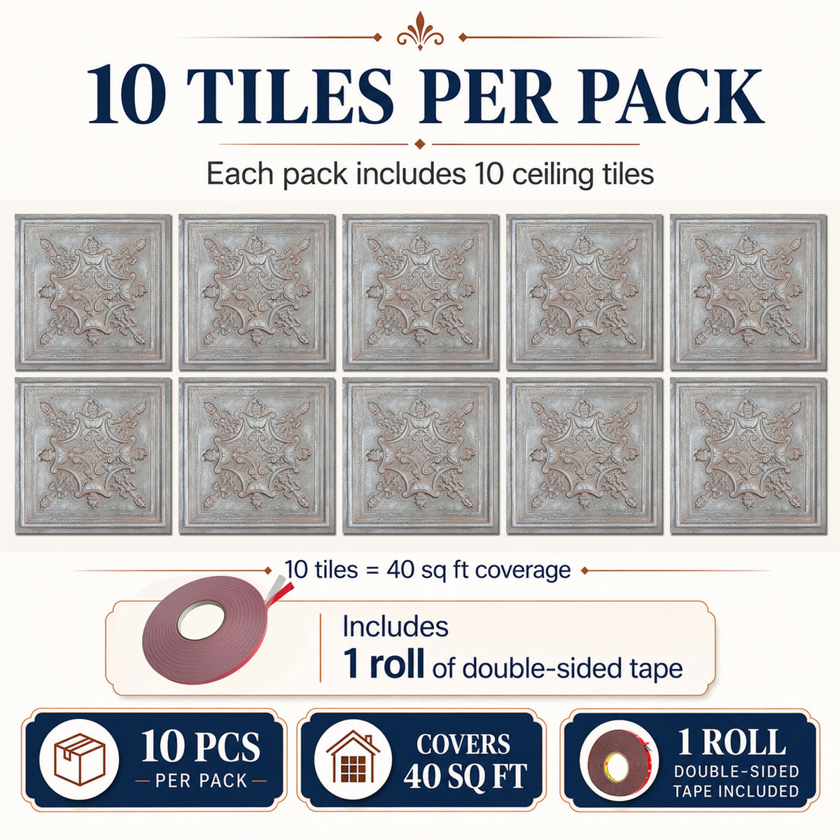 PAINTSDECOR PL07 Weathered Iron PVC ceiling tile 4