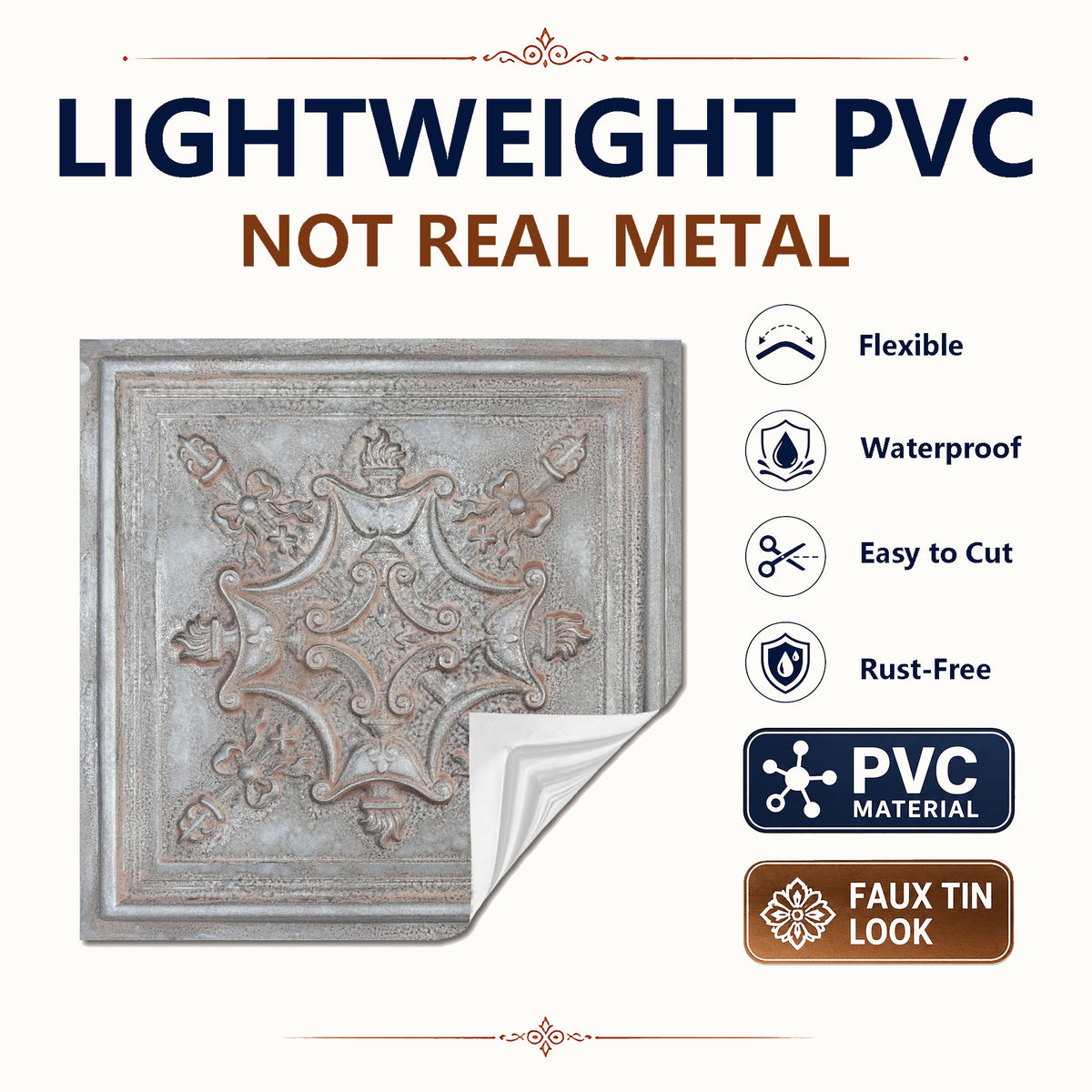 PAINTSDECOR PL07 Weathered Iron PVC ceiling tile 5
