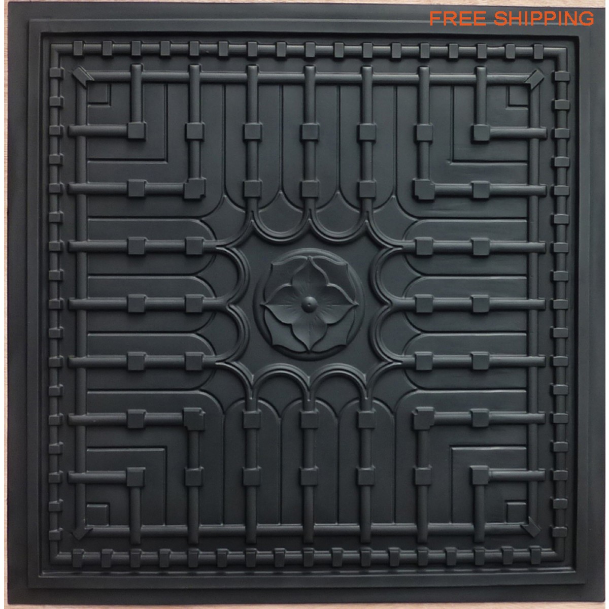 Tin Ceiling Tile 3d Embossed Matt Black Faux Finishes Pl301