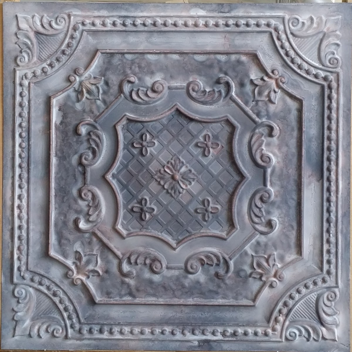 Tin Ceiling Tiles Embossed Cafe Club Old Wood Gray Wall