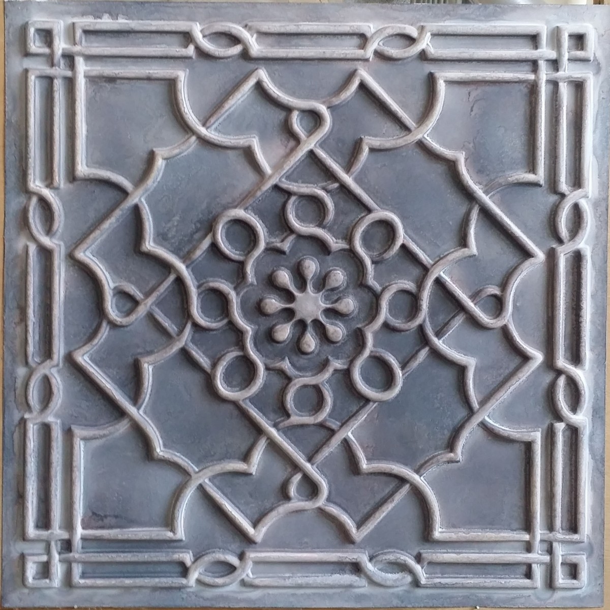 Tin Ceiling Tiles Artistic Old Wood Gray Color Cafe Club Wall