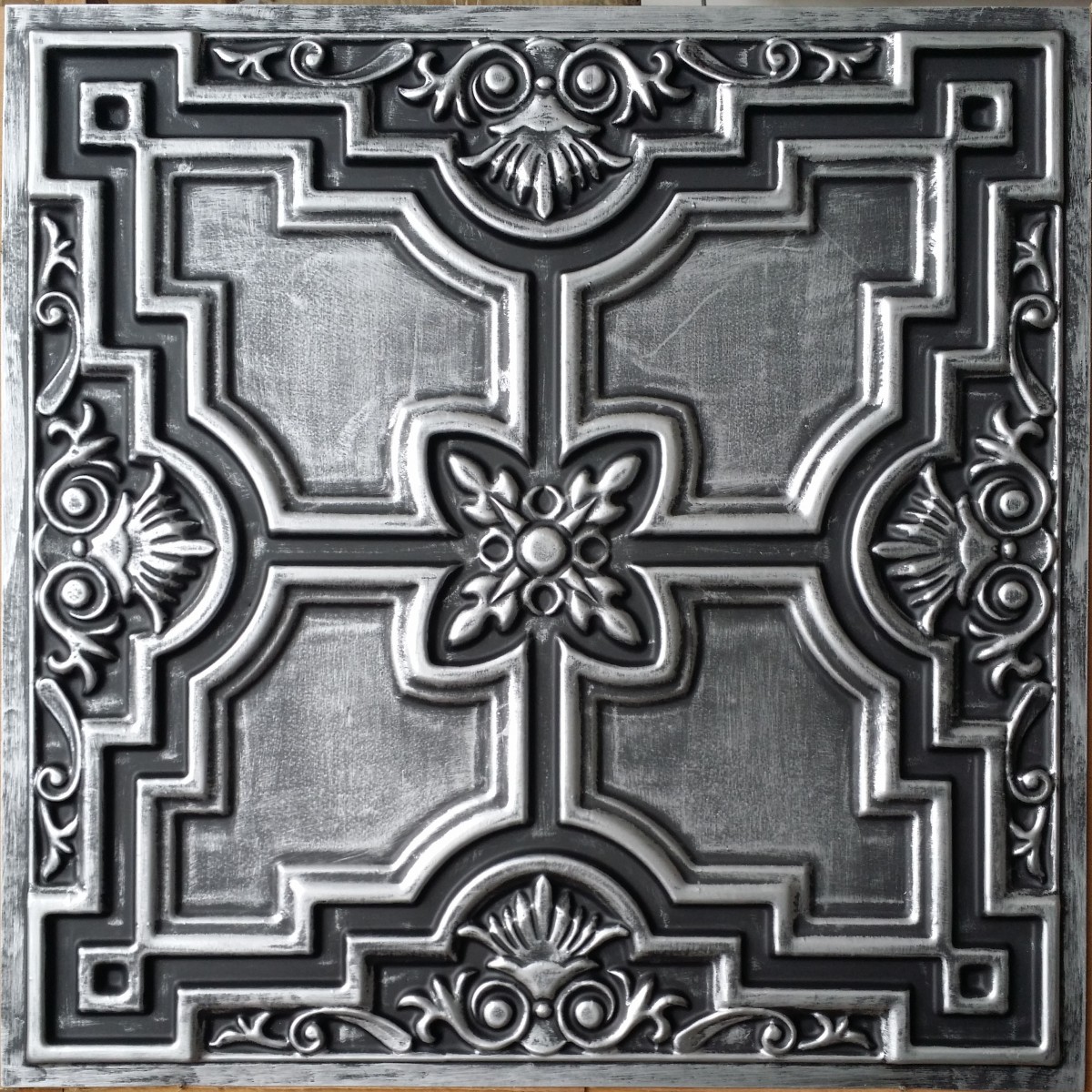 Tin Ceiling Design In Antique Tin Color Faux Painted Pl16 Pack Of