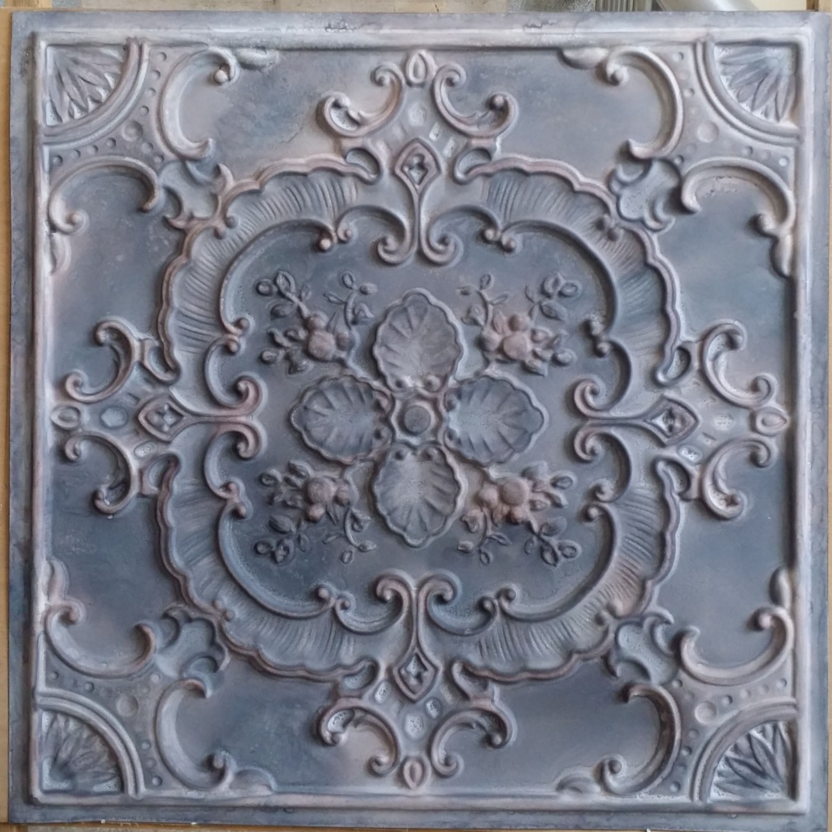 Tin Ceiling Tiles Artistic Old Wood Gray Color Cafe Club Wall