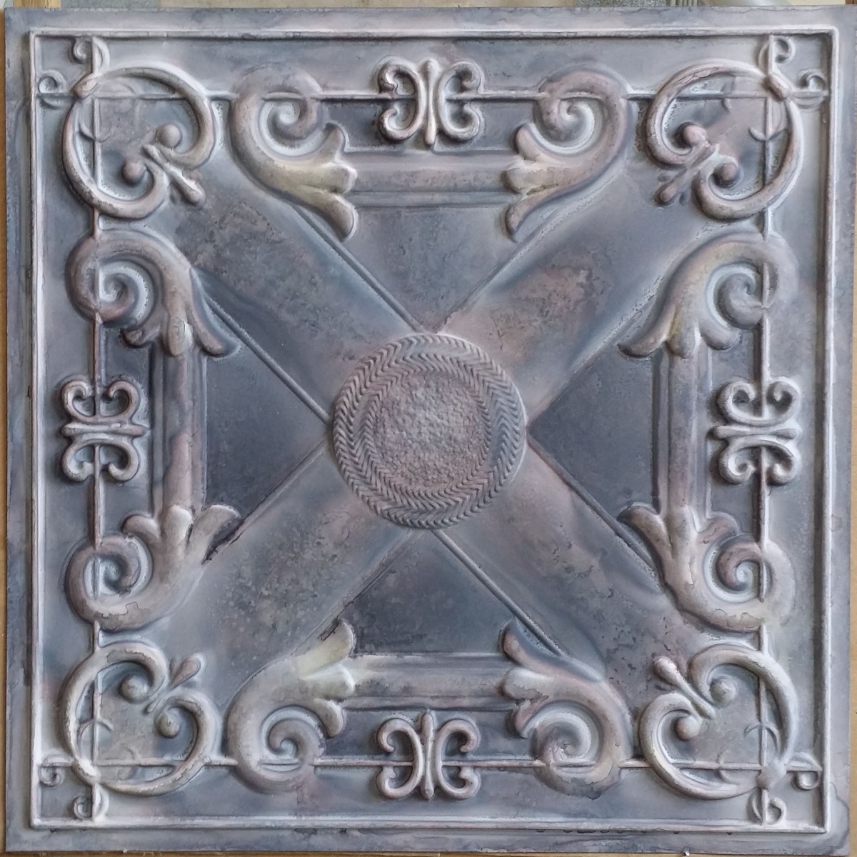 Tin Ceiling Tiles Artistic Old Wood Gray Color Cafe Club Wall
