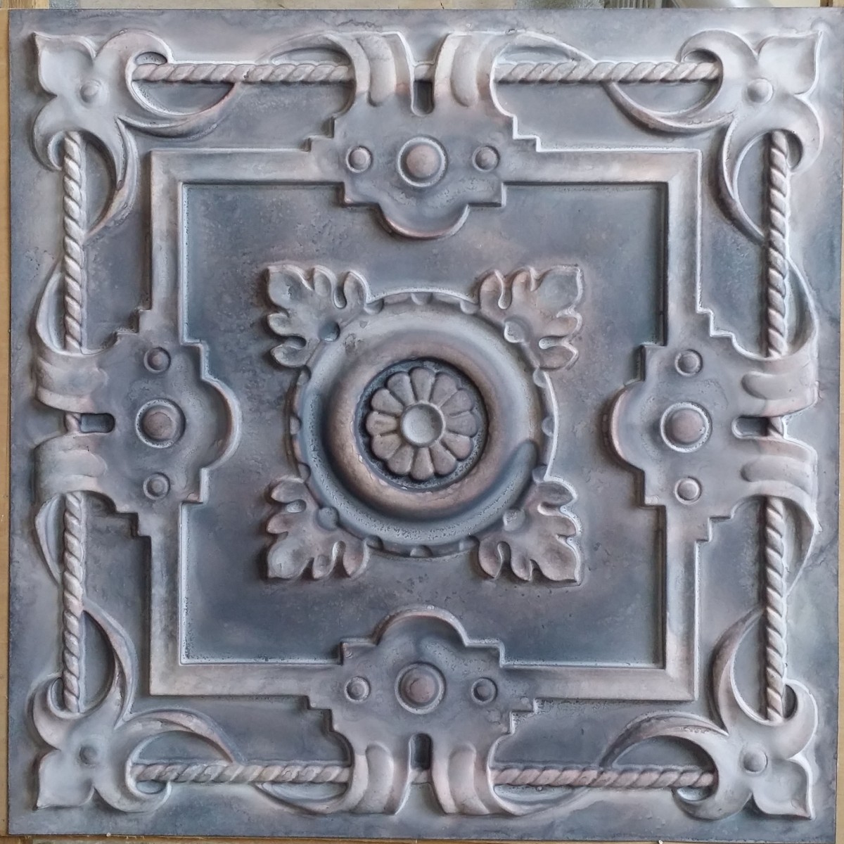 Tin Ceiling Tiles Artistic Old Wood Gray Color Cafe Club Wall