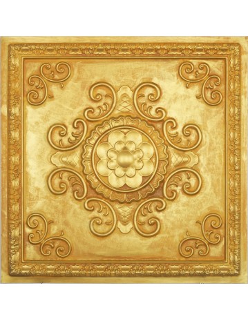 Art ceiling tiles, 3D embossed wall panels, golden color PL08 pack of 10pcs