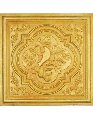 Metallized Ceiling tiles Faux Tin golden color PL39 pack of 10pcs