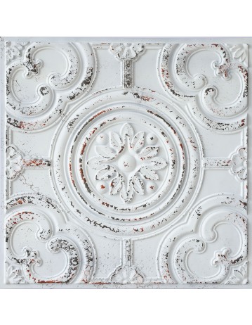 Artistic ceiling tiles, Decorative pvc panels, distress crack white black color PL50 pack of 10pcs