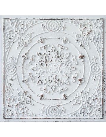 Vintage Pattern Tin ceiling Tiles, Decorative 3D panels, Distress crack white black color PL18 pack of 10pcs