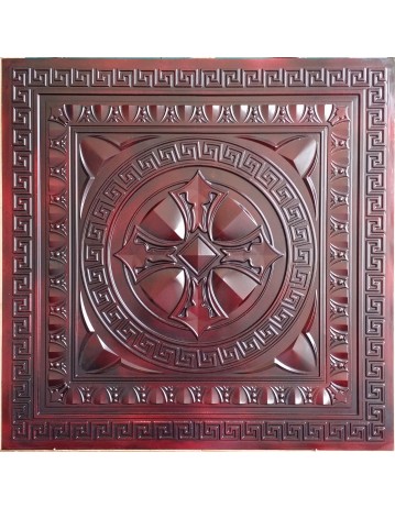 Faux Tin ceiling tiles aged red wood color PL01 pack of 10pcs