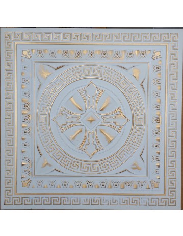 Faux Tin ceiling tiles white gold color PL01 pack of 10pcs