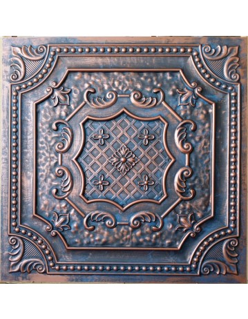Faux Tin ceiling tiles 3D embossing Aged red copper PL04 pack of 10pcs