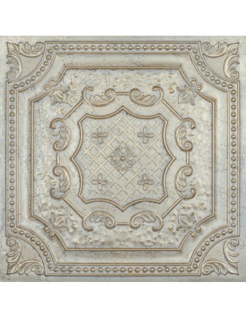 Pressed Tin Ceiling Tile, Vintage ceiling panels, Distress crack champagne gold color PL04 pack of 10pcs