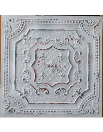 Ceiling tiles False Tin distressed crack white copper color PL04 pack of 10pcs