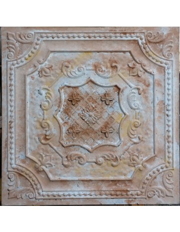 Faux Tin ceiling tiles Distressed brown white color PL04 pack of 10pcs