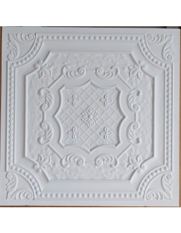 Faux Tin ceiling tiles white matt color PL04 pack of 10pcs