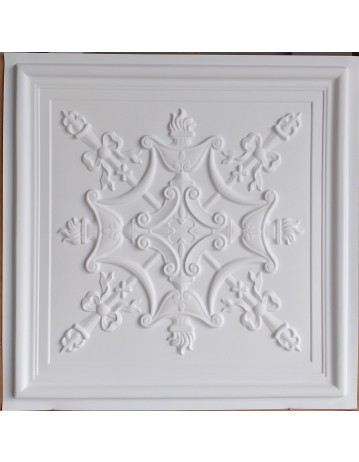Faux Tin ceiling tiles white matt color PL07 pack of 10pcs