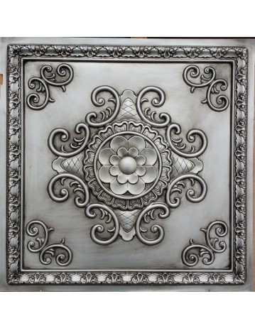 Faux Tin ceiling tiles antique silver color PL08 pack of 10pcs