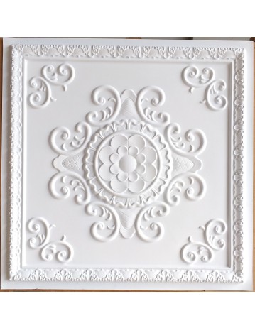 Faux Tin ceiling tiles white matt color PL08 pack of 10pcs